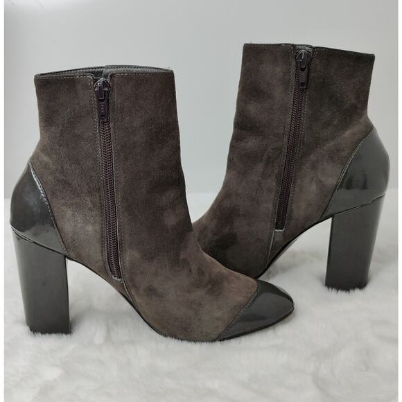 Vintage Nine West cap Toe Booties grey Sz 6.5 - Picture 5 of 9